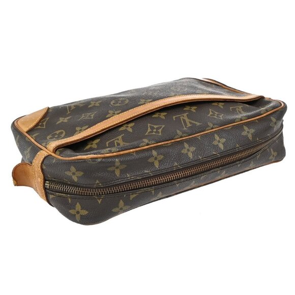 LOUIS VUITTON Compiegne 28 Clutch Bag Monogram Leather Brown - Picture 4 of 5